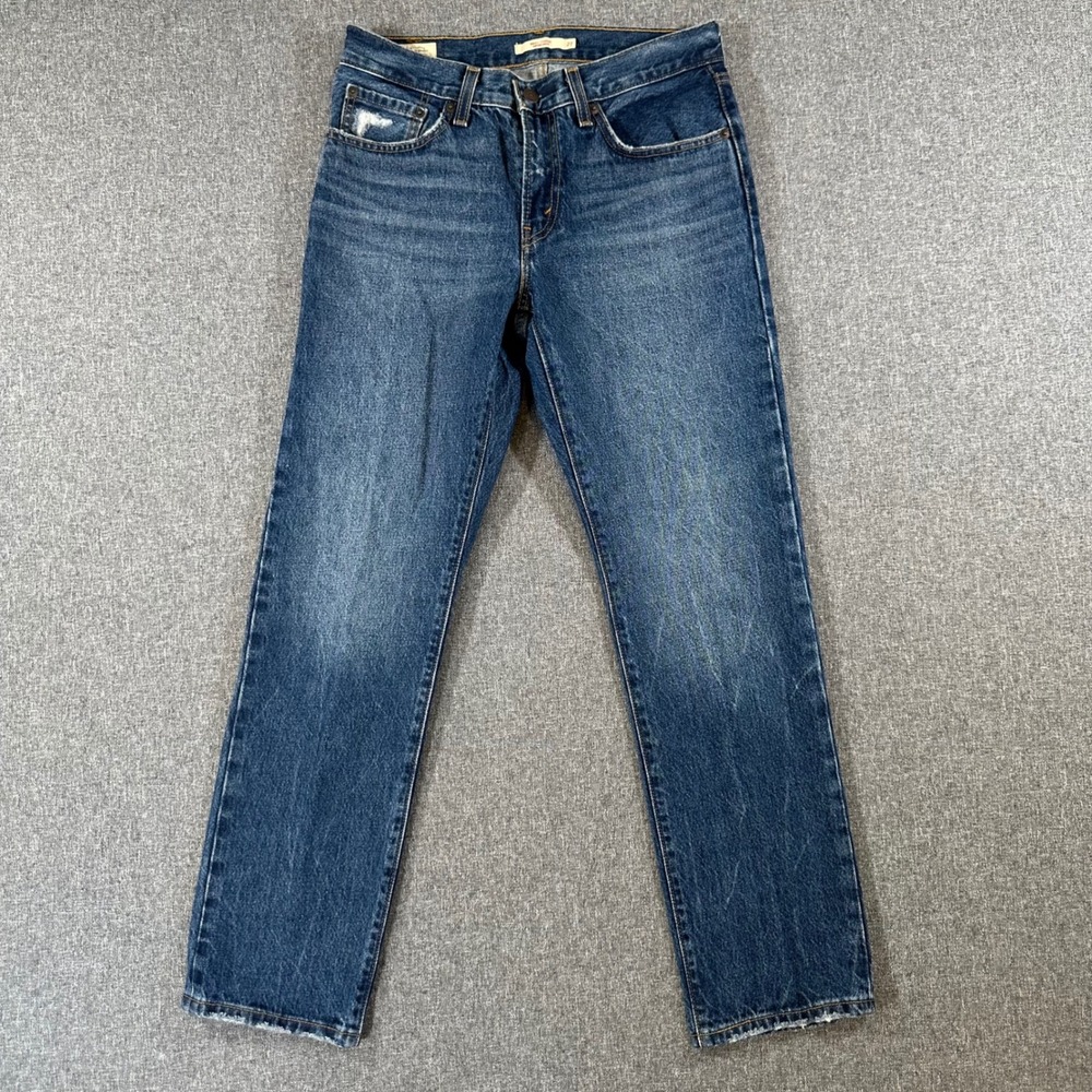 Levis Middy Straight Jeans Womens 27x29 Blue Denim Mid Rise Cotton Pants A4690